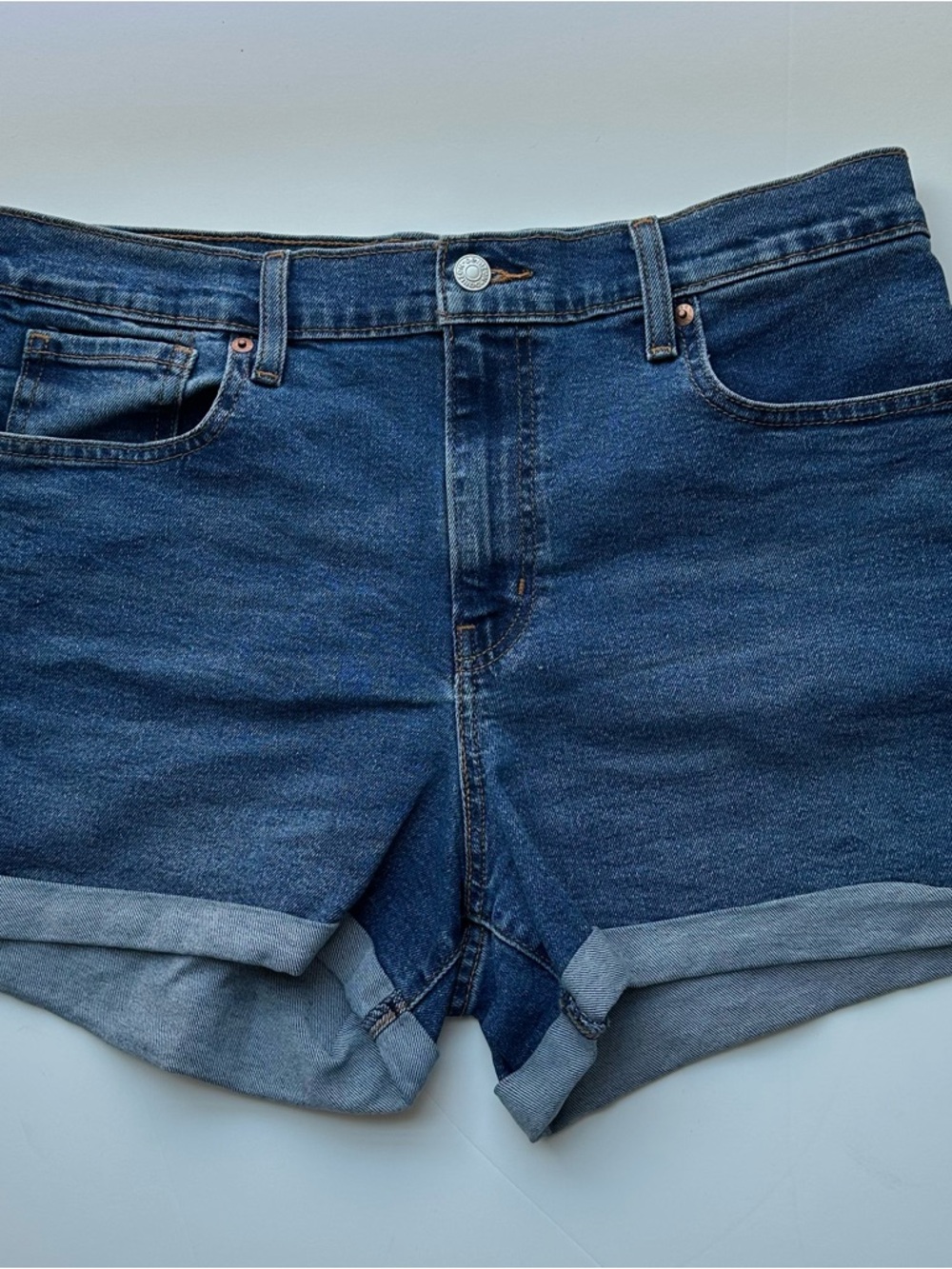 Denizen from Levi's Dark Blue Rolled Cuff Denim Shorts